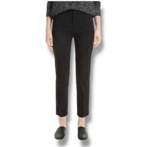 Vince Womens Tapered Ankle Trouser Sz 0 Black Stretch Wool Dress Pant $295